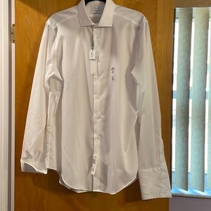 Mens white dress shirt with cuff link sleeves